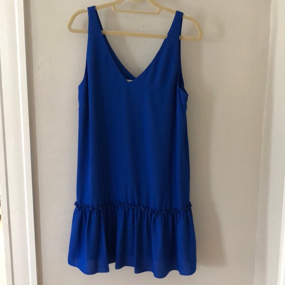 Amanda Uprichard Cobalt Blue Drop Waist Dress M - Picture 1 of 4